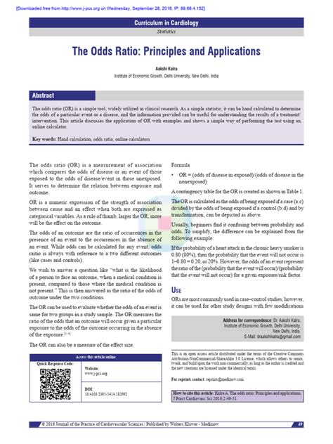 odds interpretation|(PDF) The odds ratio: Principles and applications.